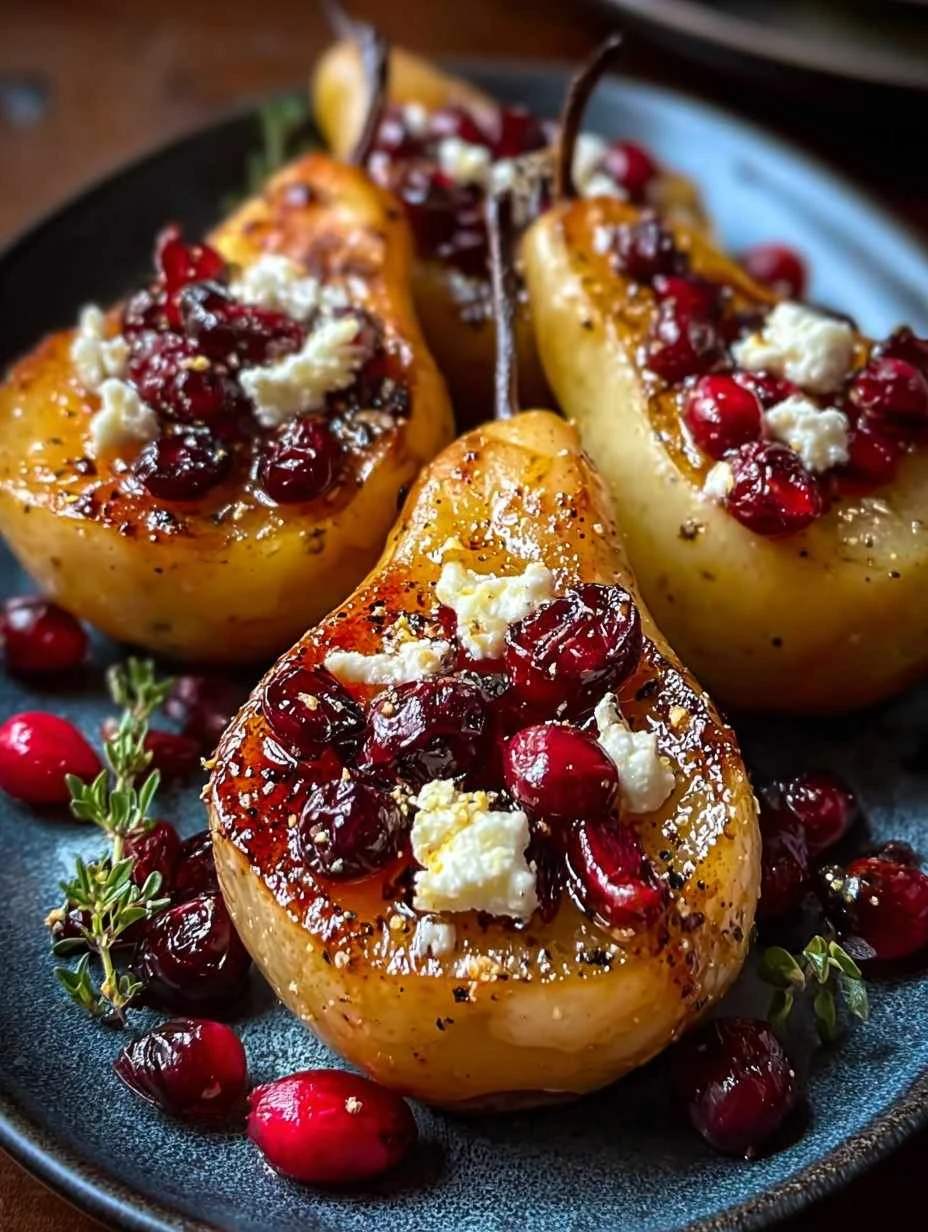 Baked Pears Feta Honey Cranberries: Sweet & Savory Bliss