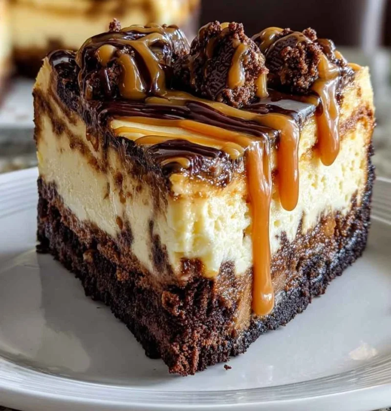 Best Caramel Brownie Cheesecake Recipe Easy 3 Layer Brownie Cheesecake How To Make Caramel Brownie Cheesecake Caramel Brow...