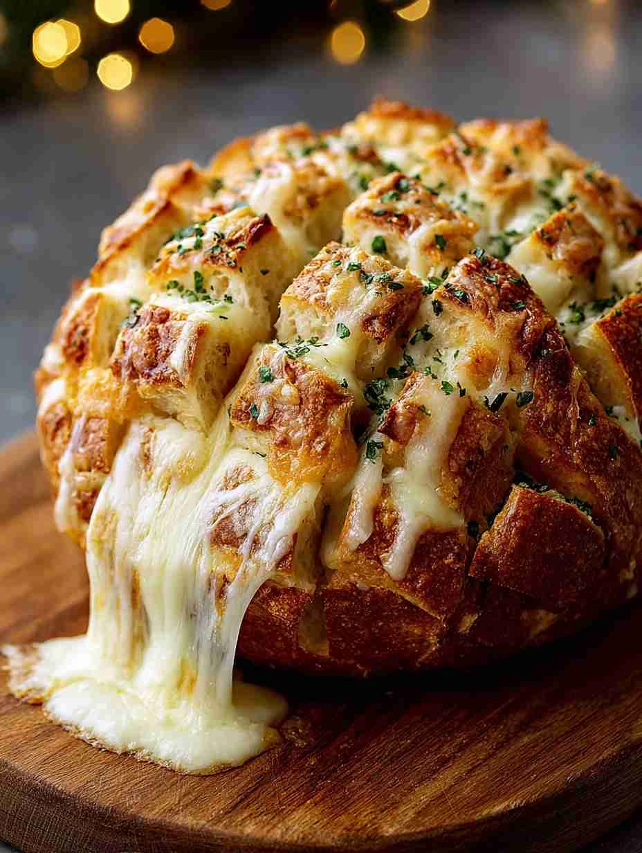 Pull-Apart Cheesy Garlic Bread Loaf that Everyone Loves!