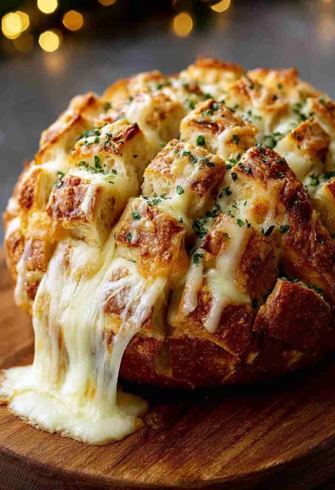 Best Cheesy Garlic Bread Recipe Easy Pull-apart Garlic Bread Cheesy Garlic Loaf For Parties Homemade Cheesy Garlic Bread T...