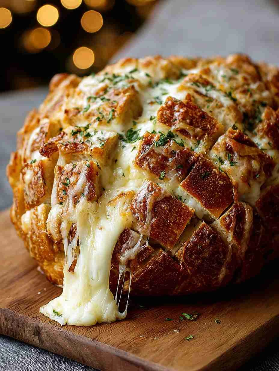 Best Cheesy Garlic Bread Recipe Easy Pull-apart Garlic Bread Cheesy Garlic Loaf For Parties Homemade Cheesy Garlic Bread T...