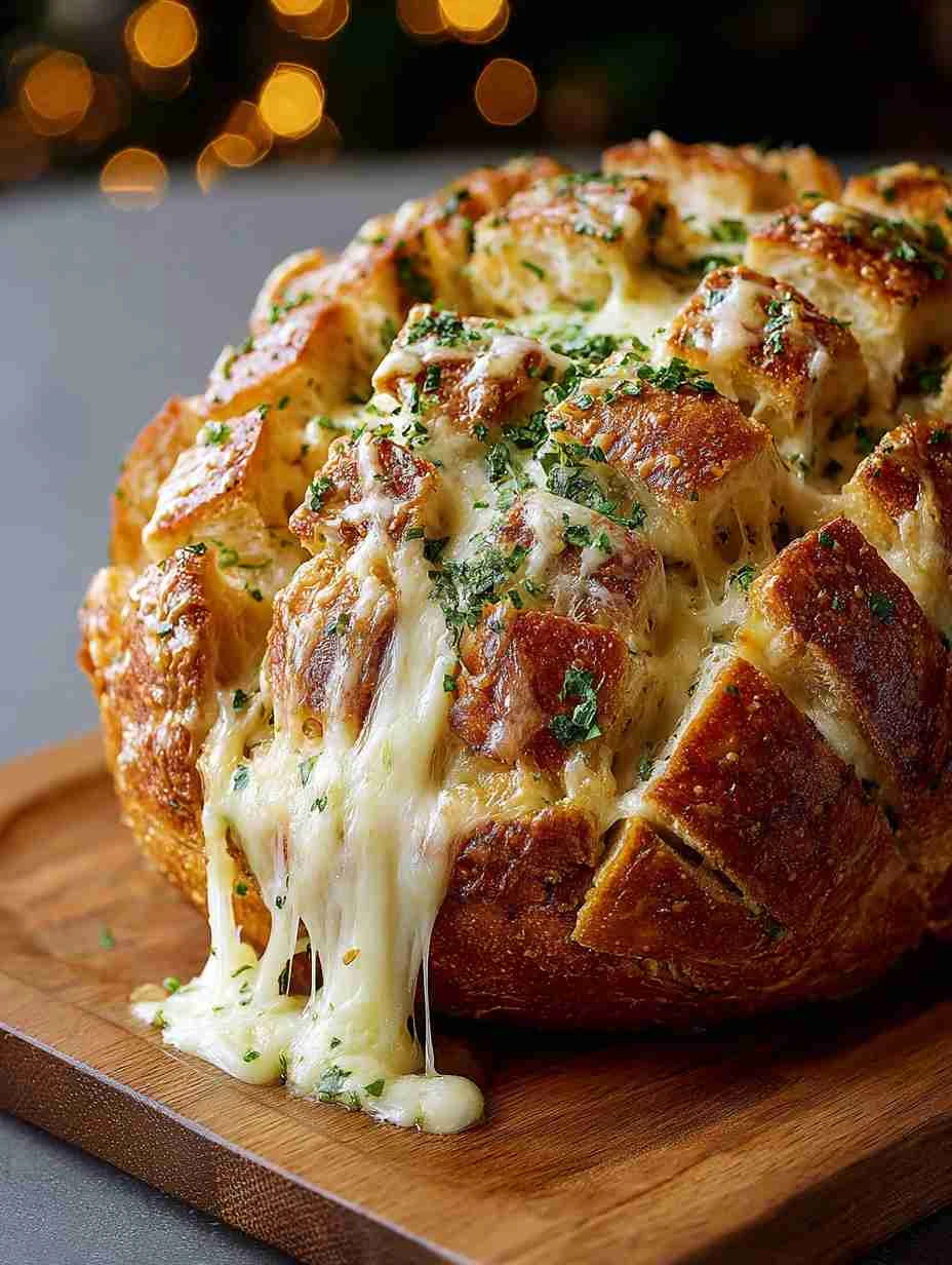 Best Cheesy Garlic Bread Recipe Easy Pull-apart Garlic Bread Cheesy Garlic Loaf For Parties Homemade Cheesy Garlic Bread T...