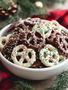 Chocolate Covered Christmas Pretzels