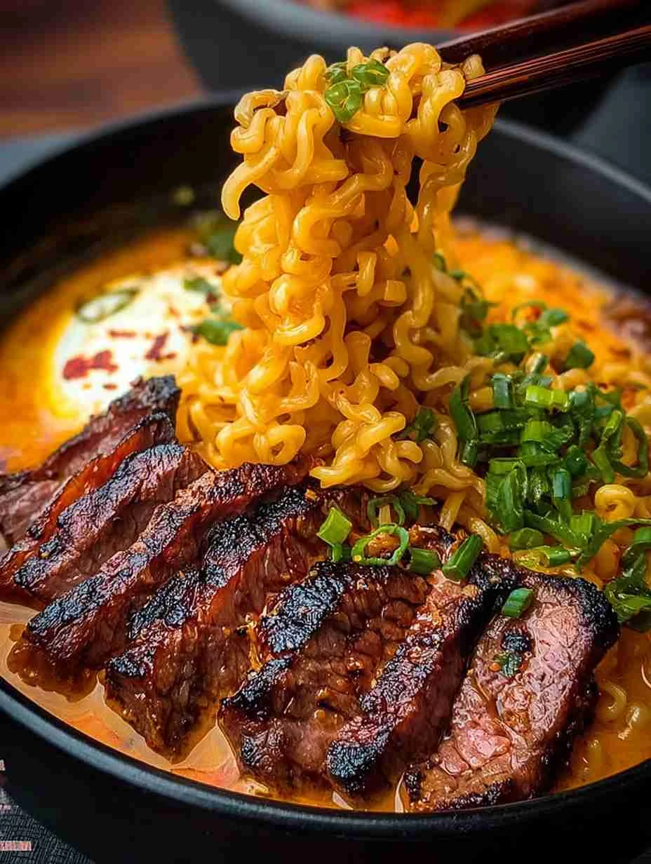 Ramen with Beef & Creamy Sauce