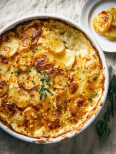 Golden Creamy Scalloped Potatoes – Thanksgiving Side Dish Recipe