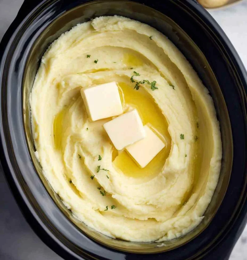 Best Crockpot Mashed Potatoes Recipe Easy Slow Cooker Mashed Potatoes Creamy Crockpot Mashed Potatoes Garlic Crockpot Mash...