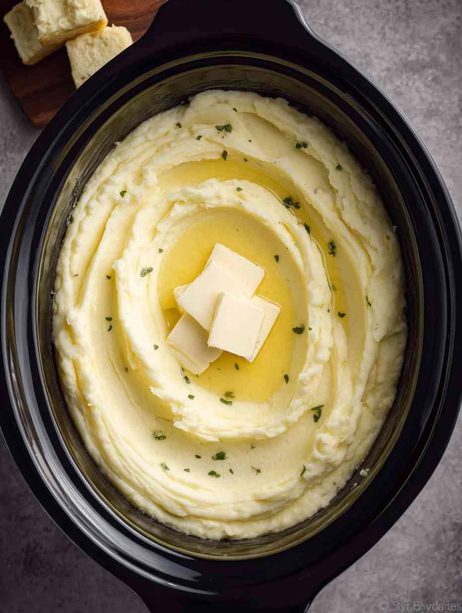 Best Crockpot Mashed Potatoes Recipe Easy Slow Cooker Mashed Potatoes Creamy Crockpot Mashed Potatoes Garlic Crockpot Mash...