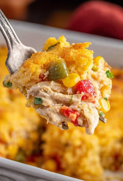 Chicken Chile Cornbread Casserole Recipe Spicy Chicken Cornbread Casserole Easy Chicken And Chile Cornbread Bake Homemade ...