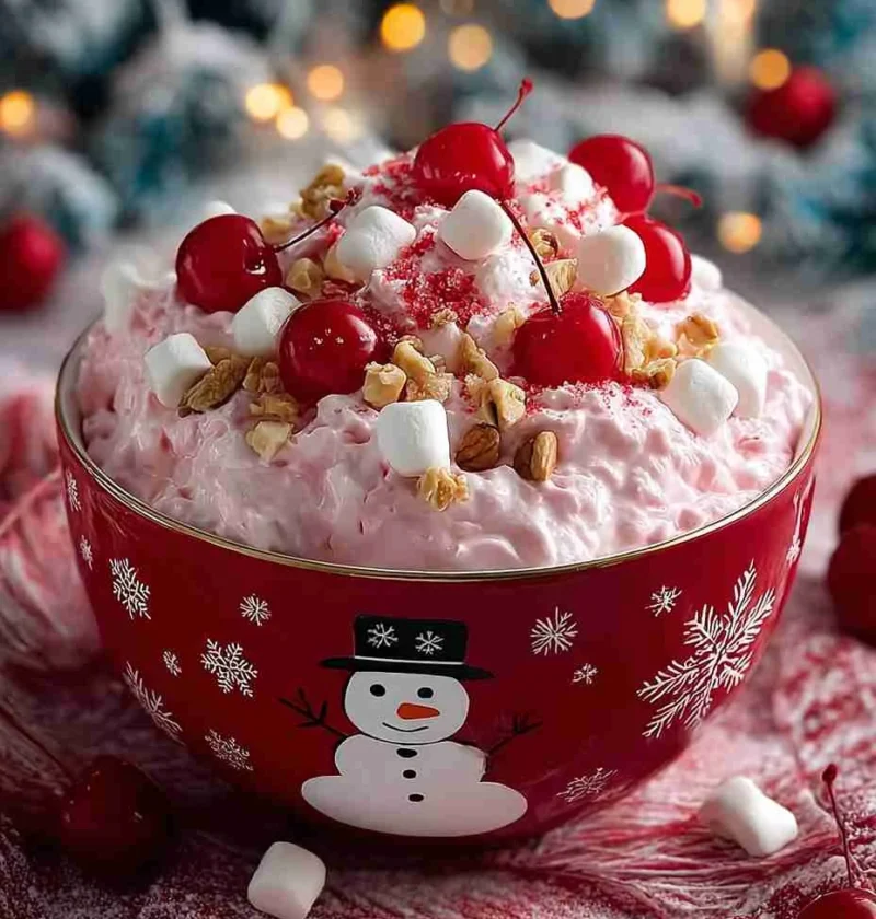 Christmas Cherry Fluff Recipe Easy Christmas Cherry Fluff Best Cherry Fluff For Holidays Homemade Christmas Cherry Dessert...