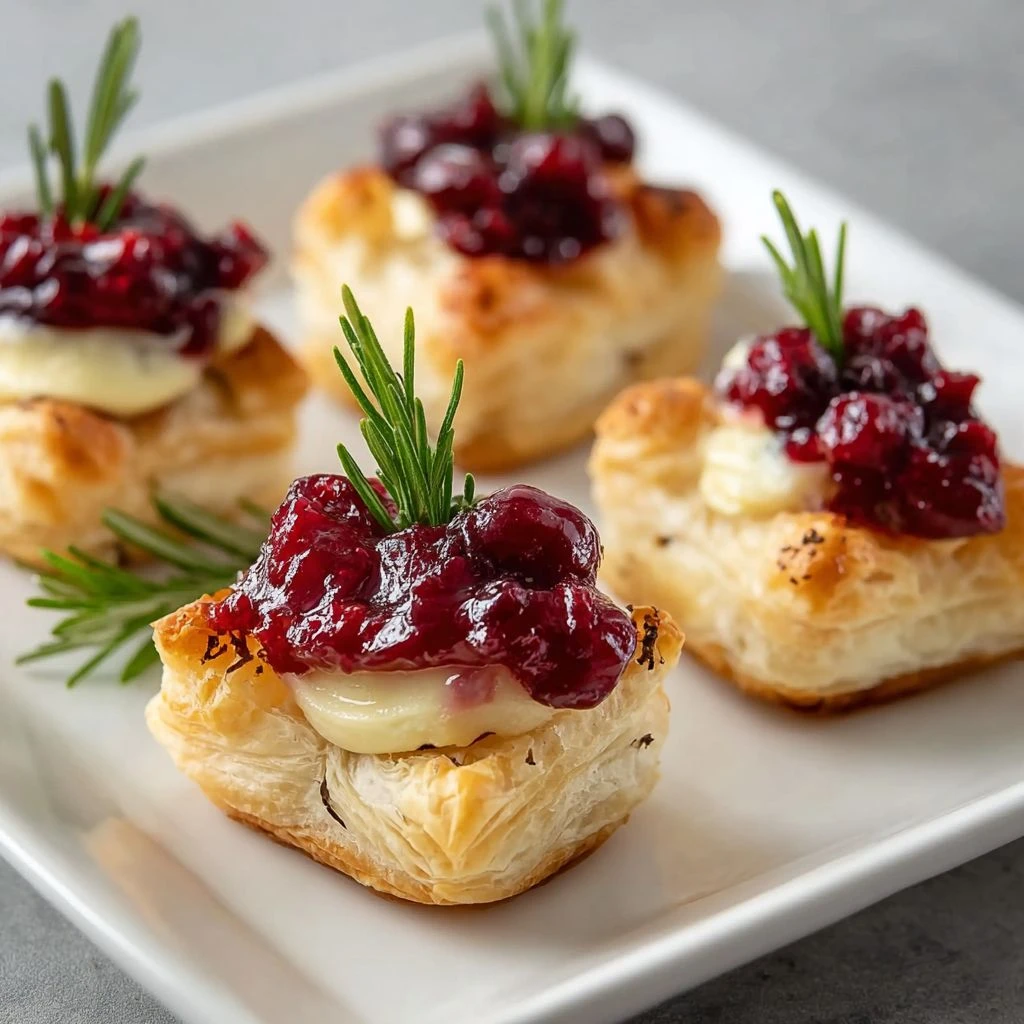 Cranberry Brie Bites Puff Pastry