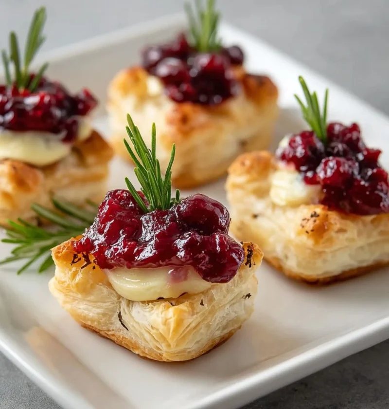 Cranberry Brie Bites Recipe Easy Cranberry Brie Puff Pastry Homemade Cranberry Brie Appetizers Cranberry Brie Pastry Bites...