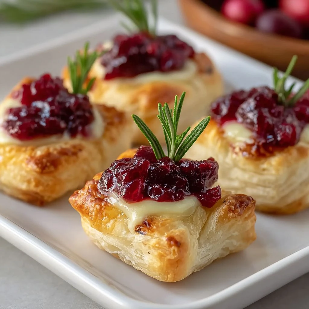 Cranberry Brie Bites Recipe Easy Cranberry Brie Puff Pastry Homemade Cranberry Brie Appetizers Cranberry Brie Pastry Bites...