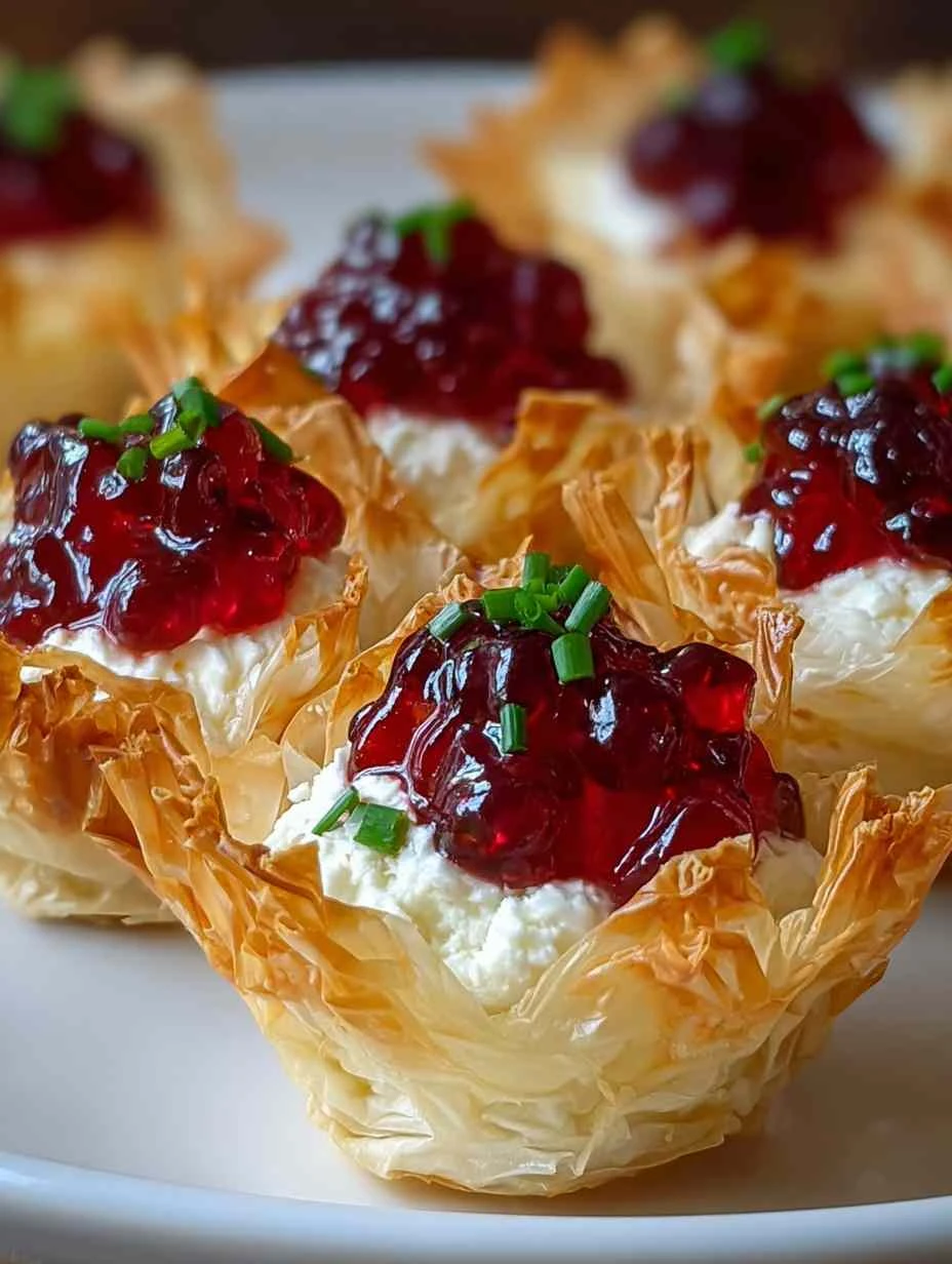 Cranberry Hot Pepper Jelly Cream Cheese Cups