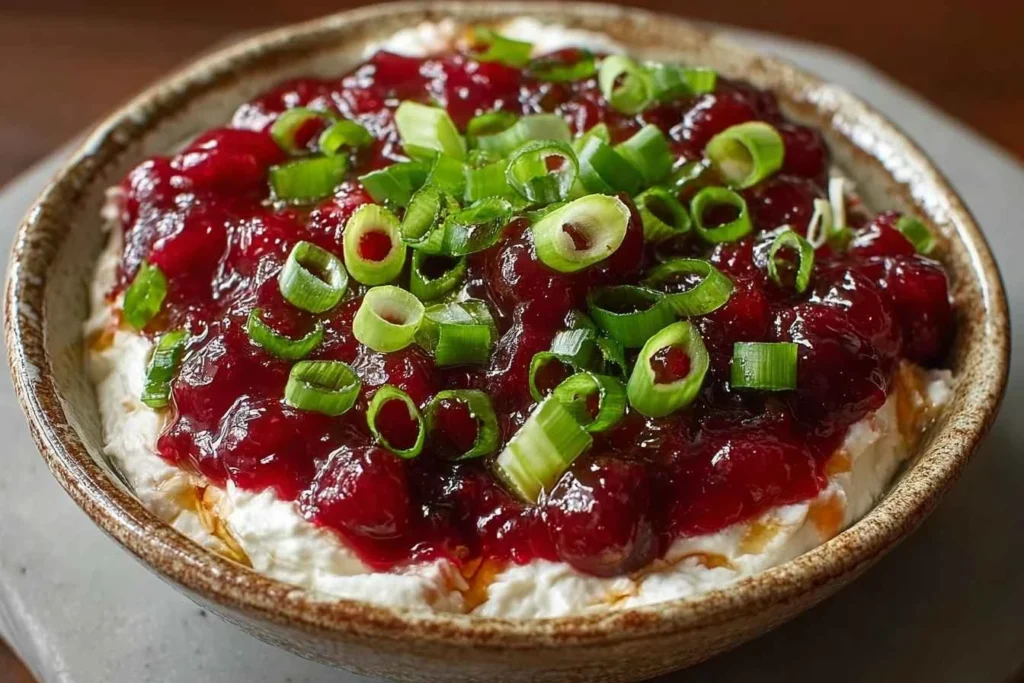Sweet & Spicy Cranberry Jalapeño Dip with Cream Cheese: A Christmas Showstopper