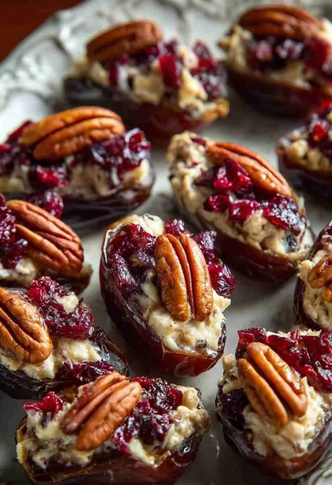Cranberry Pecan Cream Cheese Stuffed Dates Recipe Easy Cranberry Pecan Stuffed Dates Healthy Stuffed Dates With Cream Chee...