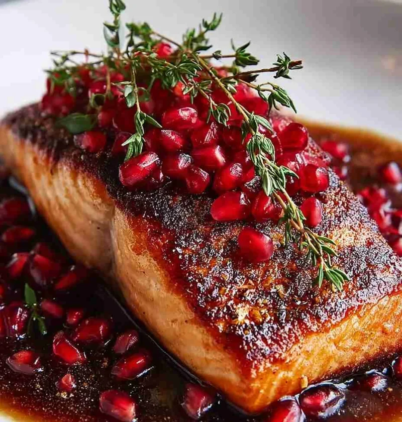 Crispy Salmon Pomegranate Glaze Recipe Festive Christmas Salmon Dishes Best Pomegranate Glaze For Salmon How To Make Crisp...