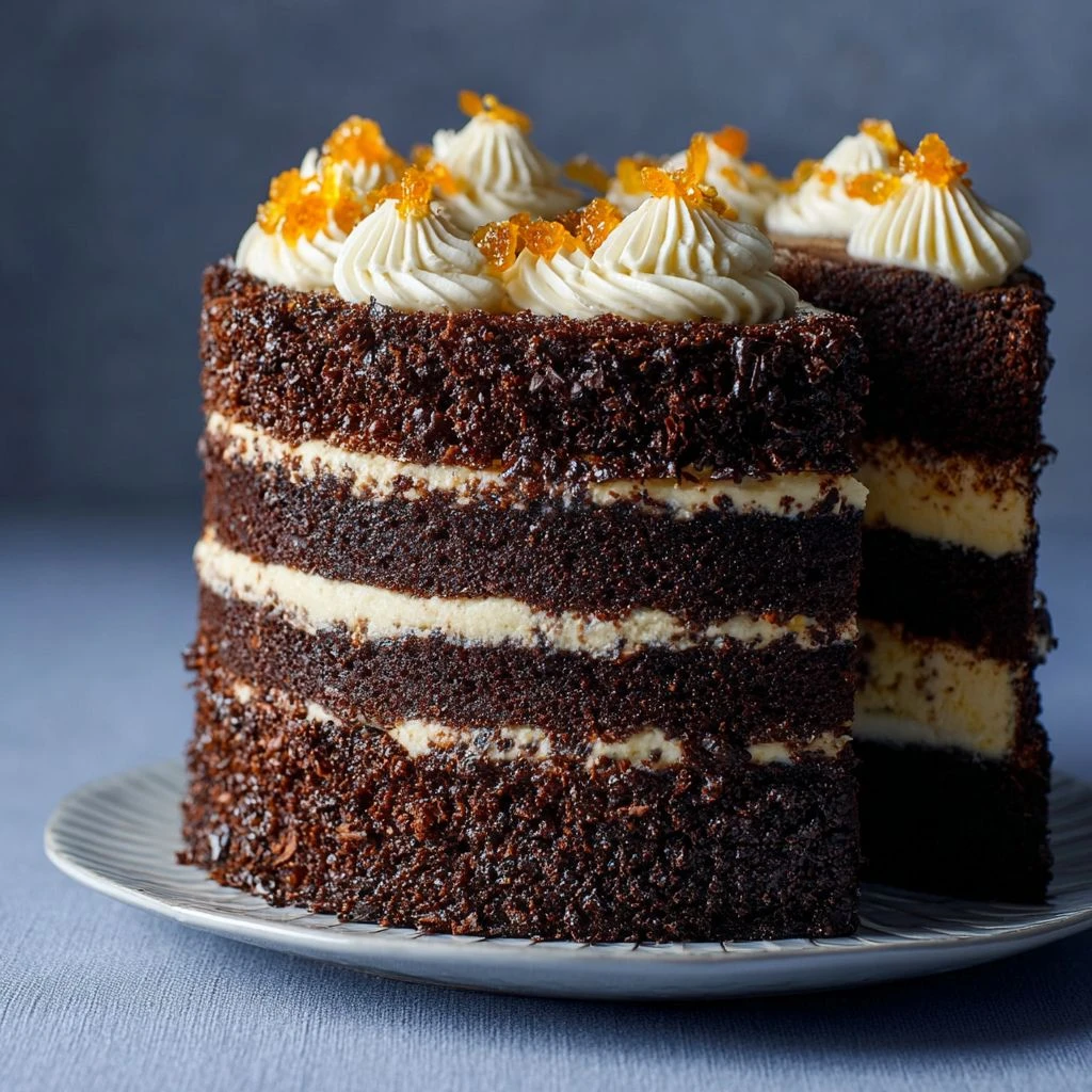 Easy Chocolate Orange Blackout Cake Recipe Homemade Chocolate Orange Blackout Cake Best Chocolate Orange Cake Mix Buy Choc...