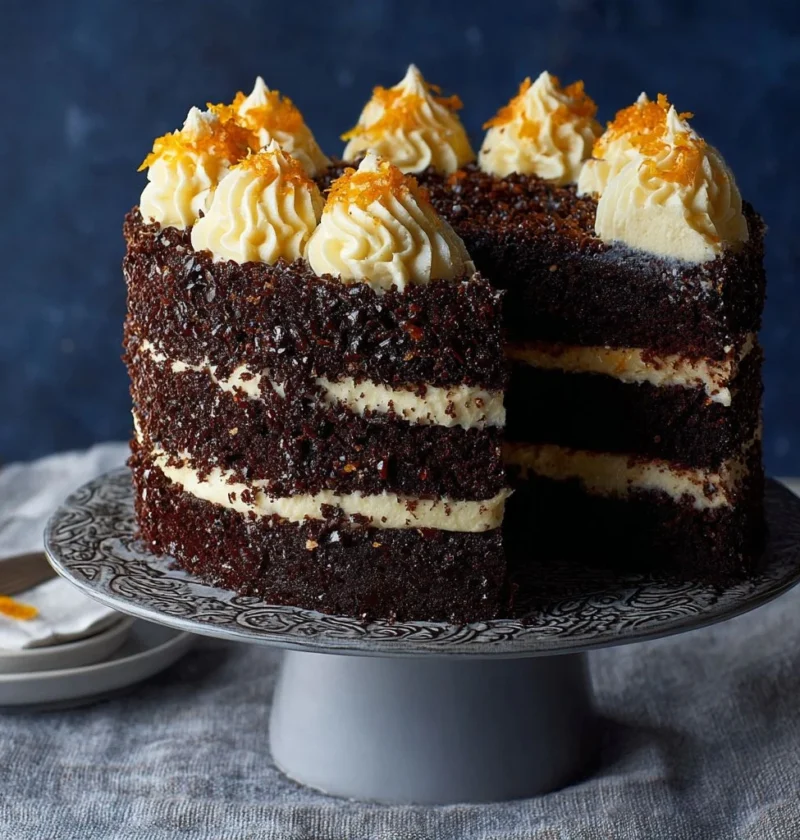 Easy Chocolate Orange Blackout Cake Recipe Homemade Chocolate Orange Blackout Cake Best Chocolate Orange Cake Mix Buy Choc...