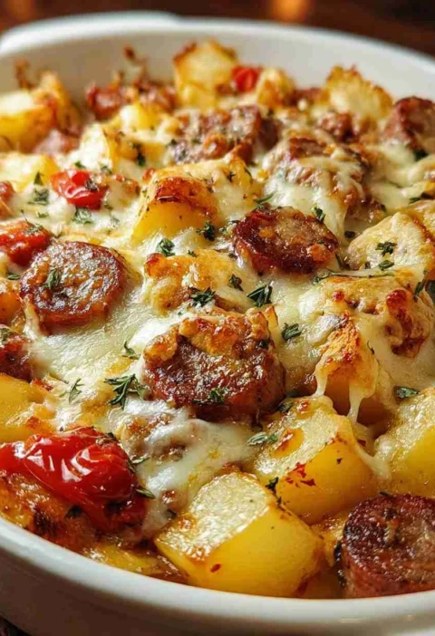 Easy Italian Sausage Potato Casserole Recipe Best Cheese For Italian Sausage Casserole Make Ahead Italian Sausage Casserol...