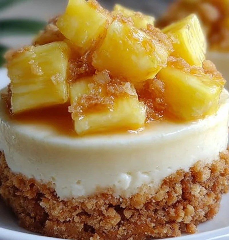 Easy Mini Pineapple Cheesecakes Recipe Condensed Coconut Milk Cheesecakes Tutorial Tropical Dessert Recipes For Summer Low...