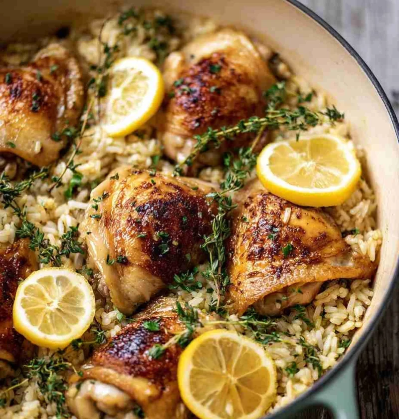 Easy One Pot Lemon Chicken Rice Recipe One Pot Lemon Chicken Rice Dinner Ideas Quick Lemon Chicken Rice One Pot Healthy Le...