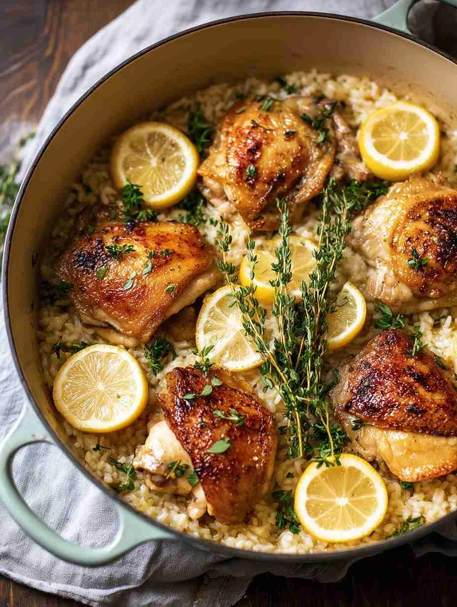 Easy One Pot Lemon Chicken Rice Recipe One Pot Lemon Chicken Rice Dinner Ideas Quick Lemon Chicken Rice One Pot Healthy Le...