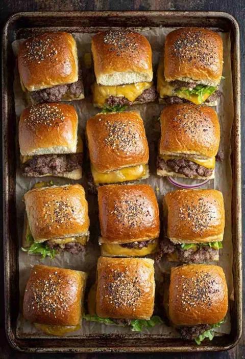 Easy Sheetpan Burger Sliders Recipe Sheetpan Turkey Burger Sliders Best Cheese For Sheetpan Sliders Healthy Sheetpan Burge...