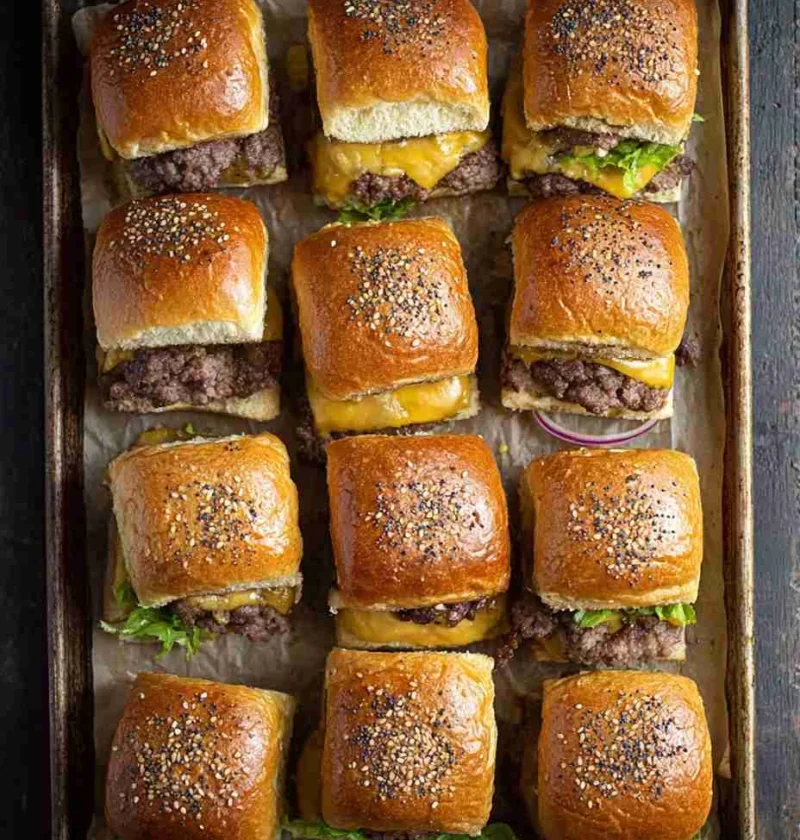 Easy Sheetpan Burger Sliders Recipe Sheetpan Turkey Burger Sliders Best Cheese For Sheetpan Sliders Healthy Sheetpan Burge...