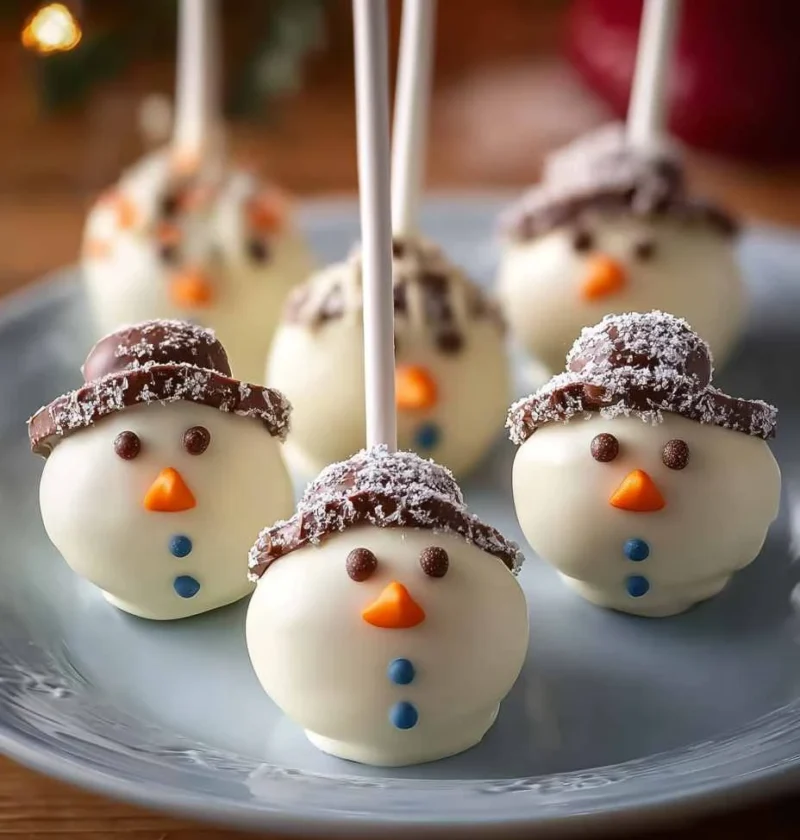 Easy Snowman Cake Pops Recipe Homemade Snowman Cake Pops Tutorial Best Chocolate For Snowman Cake Pops Snowman Cake Pops D...