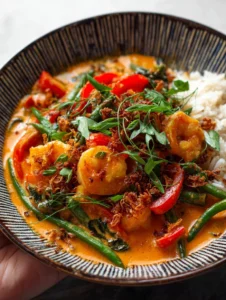Thai Shrimp Curry with Yummy Shallot Crispies