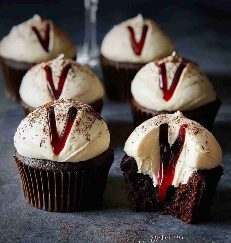Halloween Vampire Bite Cupcakes Recipe Easy Vampire Bite Cupcakes For Halloween DIY Vampire Themed Cupcakes How To Make Va...