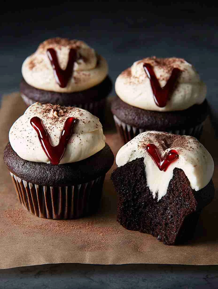 Halloween Vampire Bite Cupcakes Recipe Easy Vampire Bite Cupcakes For Halloween DIY Vampire Themed Cupcakes How To Make Va...
