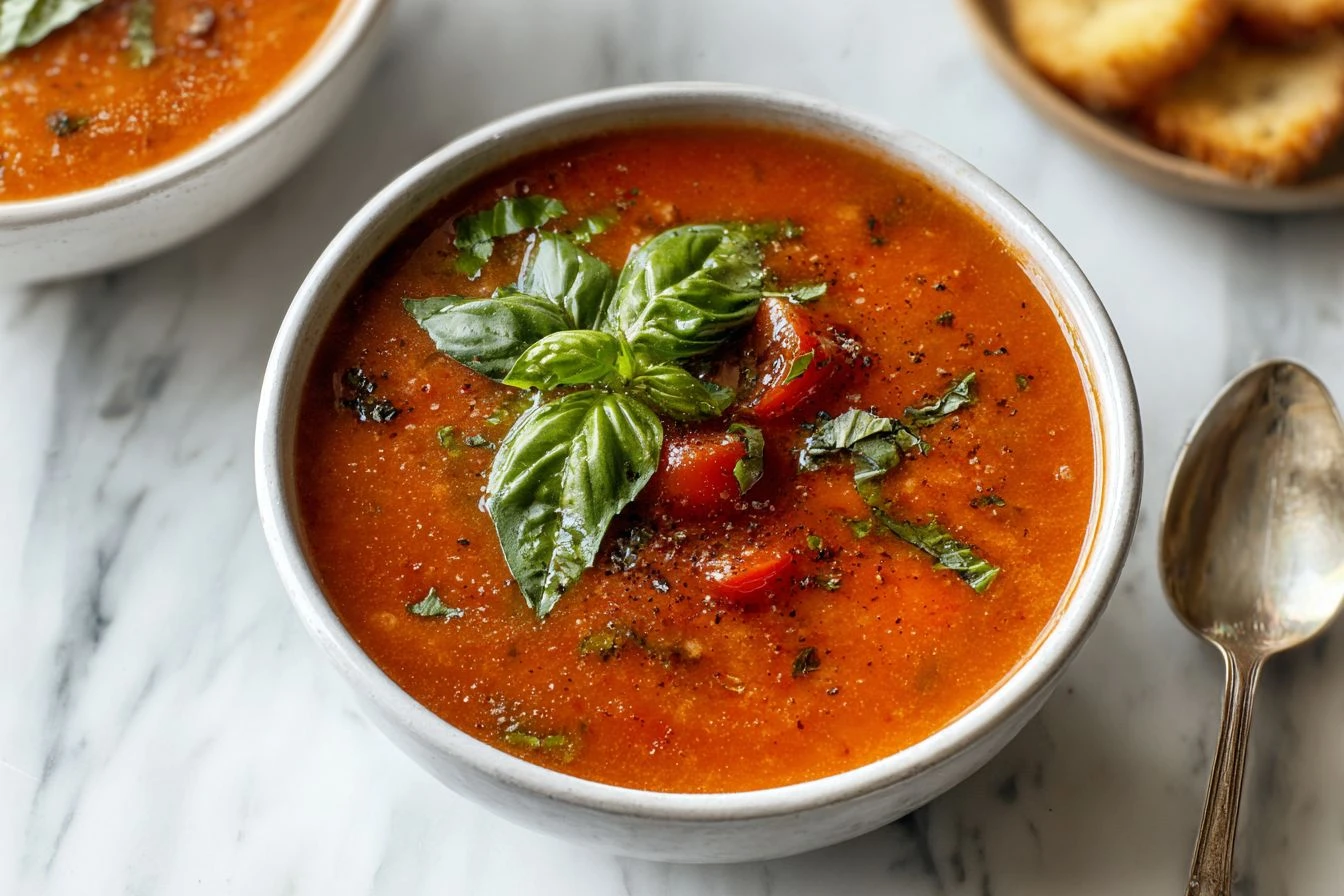 Heavenly Roasted Tomato Basil Soup Recipe Best Roasted Tomato Basil Soup Easy Cozy Evening Soup Recipes Low Calorie Tomato...