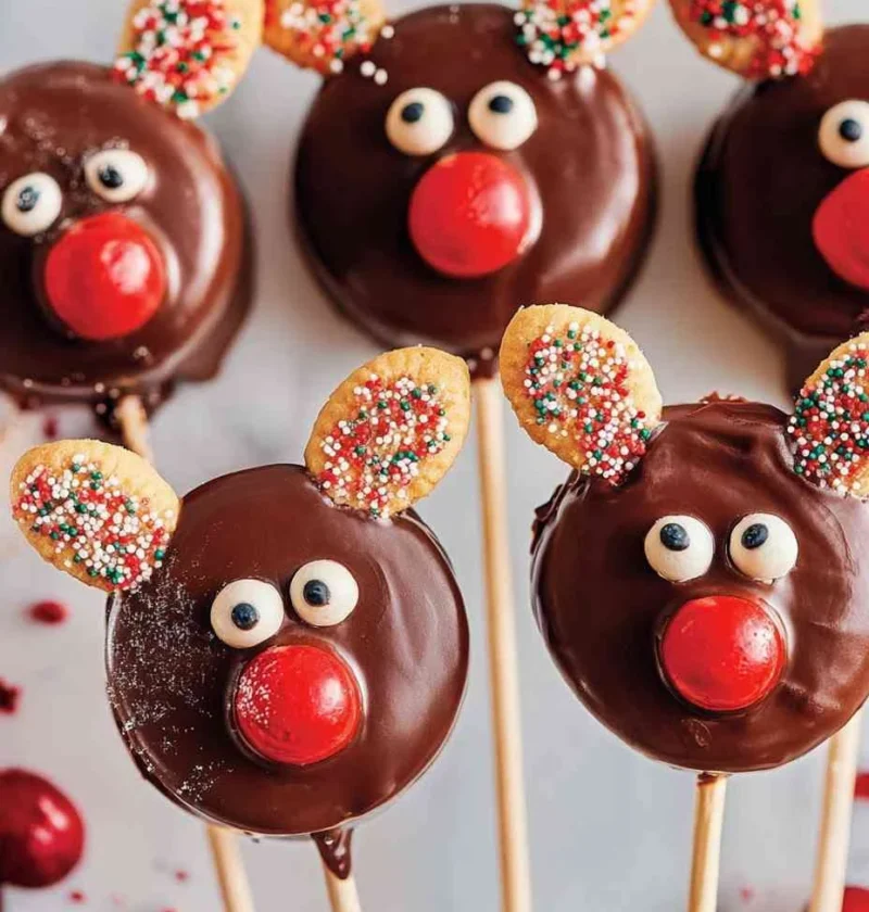 How To Make Reindeer Oreo Pops Reindeer Oreo Pops Recipe For Christmas Easy Christmas Treats For Kids DIY Reindeer Oreo Po...