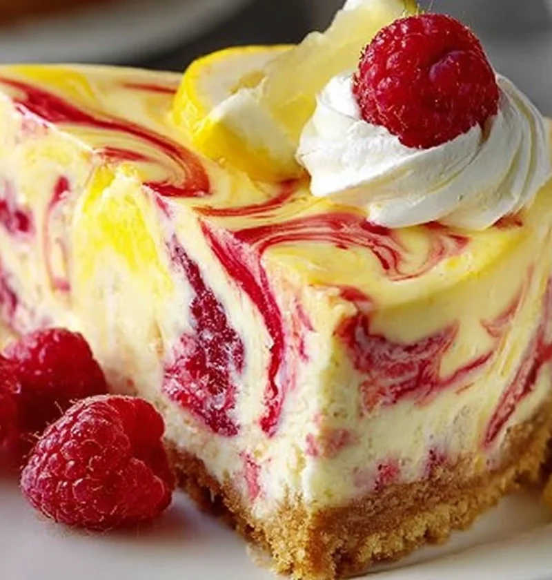 Lemon Raspberry Swirl Cheesecake Recipe How To Make Lemon Raspberry Cheesecake Best Creamy Lemon Raspberry Cheesecake Lemo...