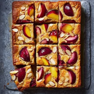 Lighter Plum and Almond Traybake