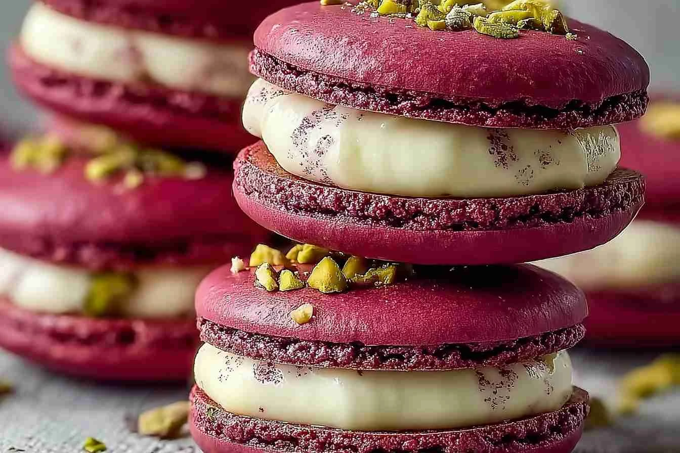 Luxurious Raspberry Pistachio Macarons Buy Online Best Price Raspberry Pistachio Macarons Homemade Luxurious Raspberry Pis...