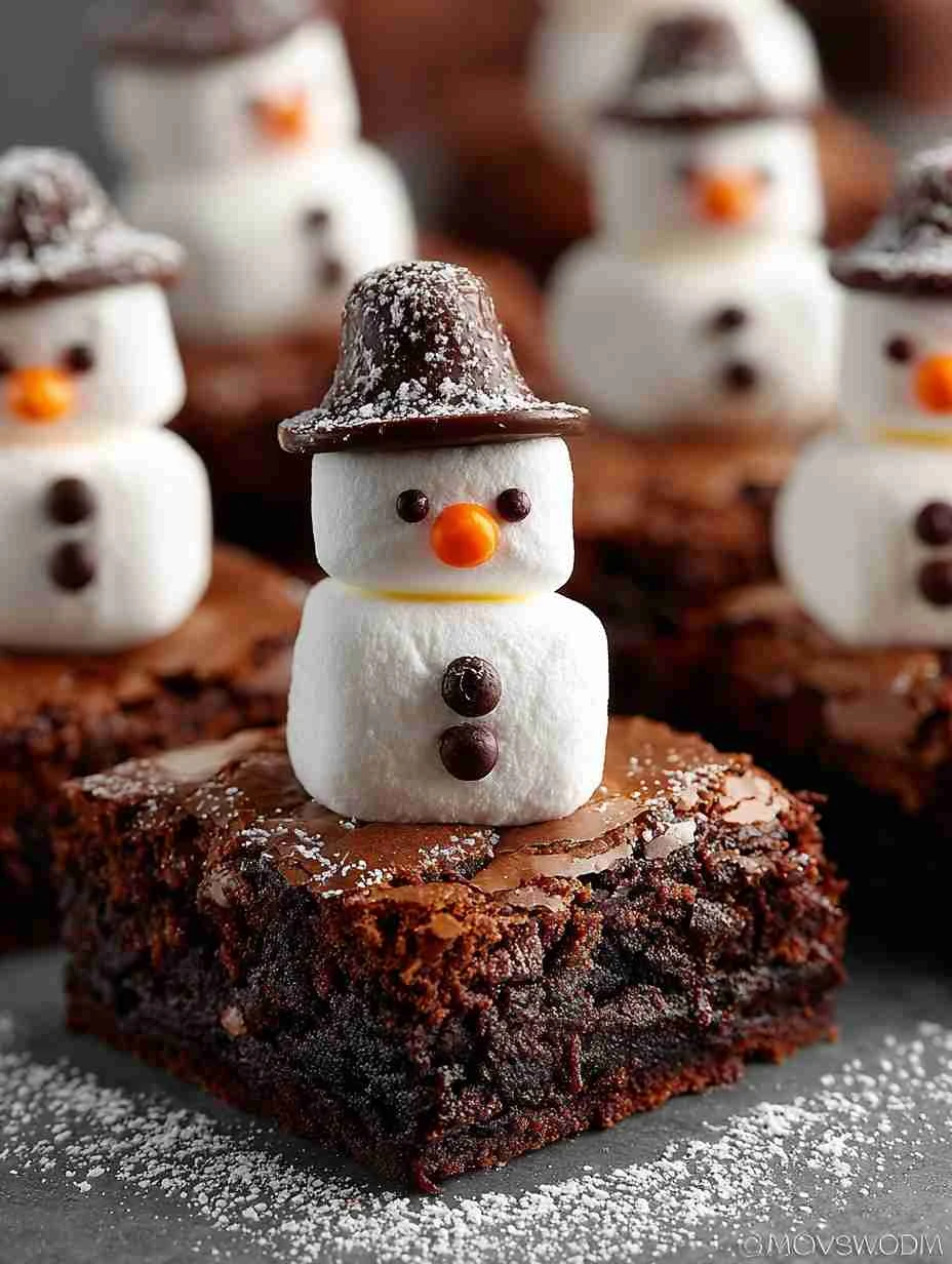 Melting Snowman Brownie Squares: Fun Holiday Treats!