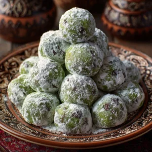 Mint Chocolate Chip Snowball Cookies