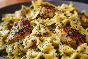 Mozzarella Garlic Butter Chicken Bowties in Cheesy Cream