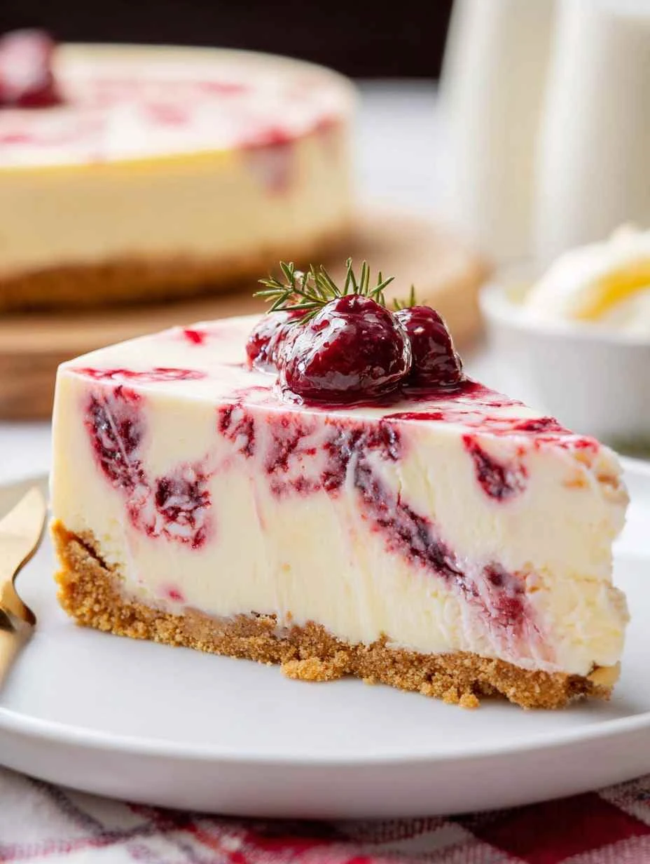 No Bake Cranberry Cheesecake Recipe Easy No Bake Cranberry Cheesecake Best Cranberry Cheesecake Recipe No Bake No Bake Cra...