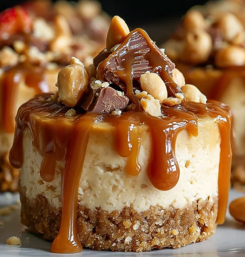 Peanut Butter Caramel Cheesecake Recipe Mini Cheesecake With Peanut Butter Caramel Drizzle Cheesecake Ideas Best Peanut Bu...