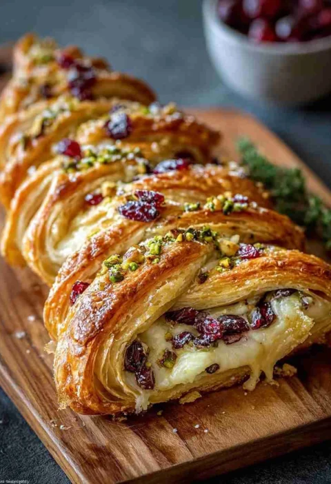 Pistachio Cranberry Brie Swirl Recipe Christmas Tree Appetizer Ideas Make Pistachio Cranberry Brie Pastry Unique Christmas...