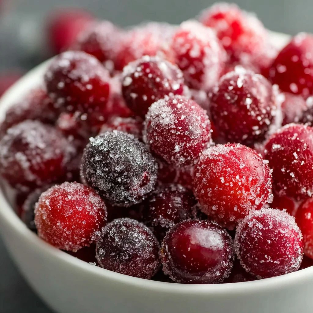 Simple Sugared Cranberries Recipe Easy 2-ingredient Cranberry Dessert Quick Sugared Cranberries Guide Best Sugared Cranber...