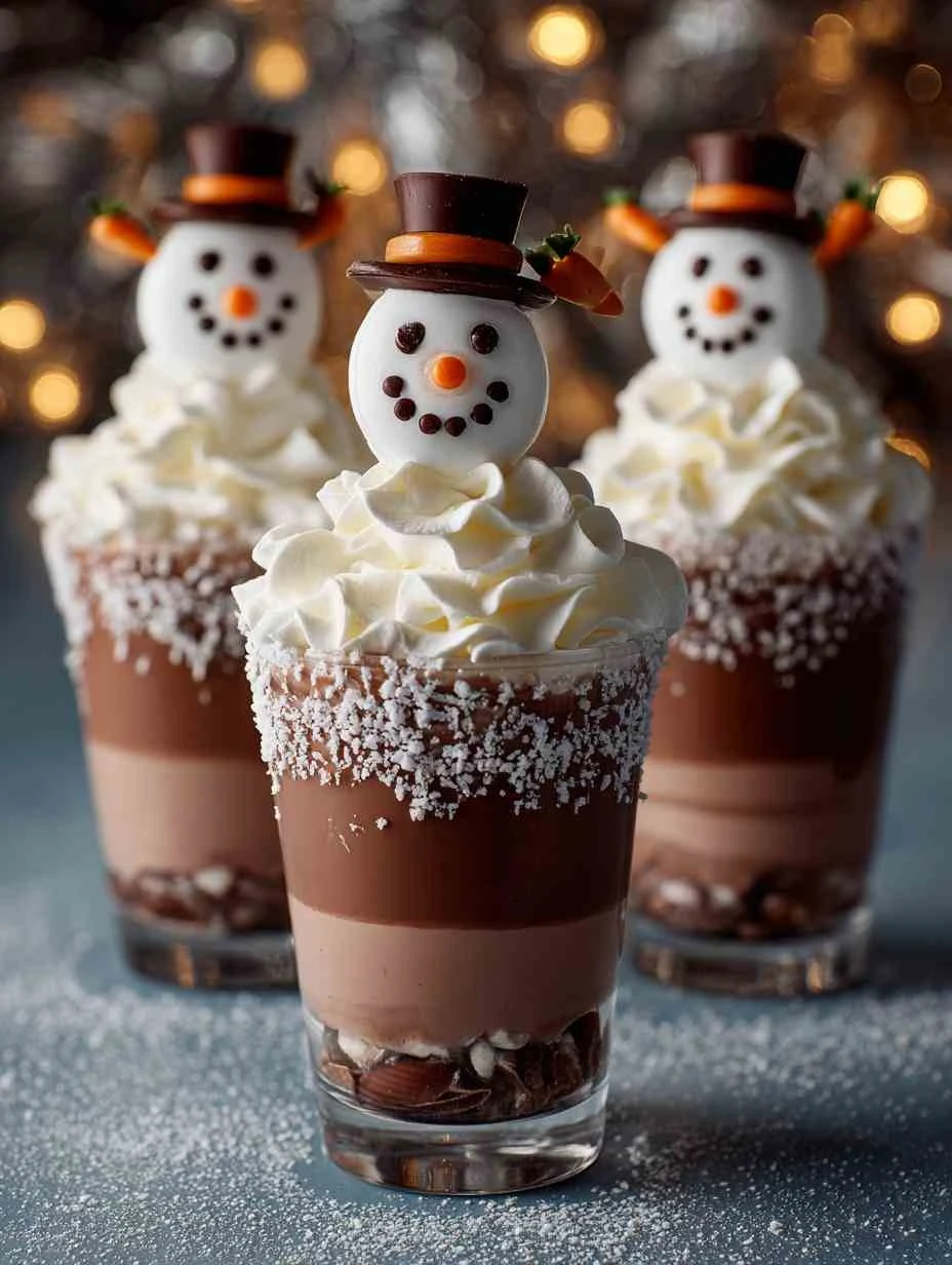 Snowman Hot Chocolate Parfaits are a festive delight!