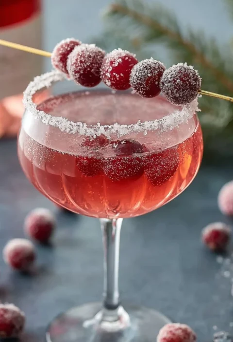 Sparkling Cranberry Mocktail Garnishes Elegant Cranberry Mocktail Ideas DIY Cranberry Mocktail Decorations Holiday Cranber...
