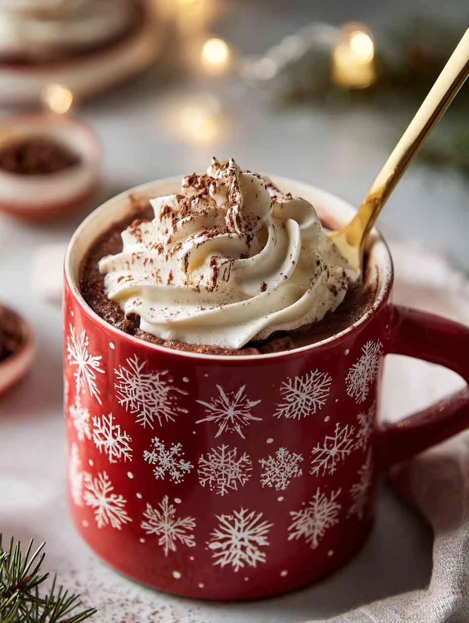 Vegan Christmas Chocolate Mug Cake