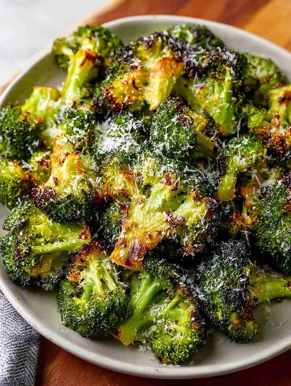 Air Fryer Broccoli With Garlic Parmesan Recipe Best Air Fryer Broccoli Parmesan Garlic Crispy Garlic Parmesan Broccoli Air...