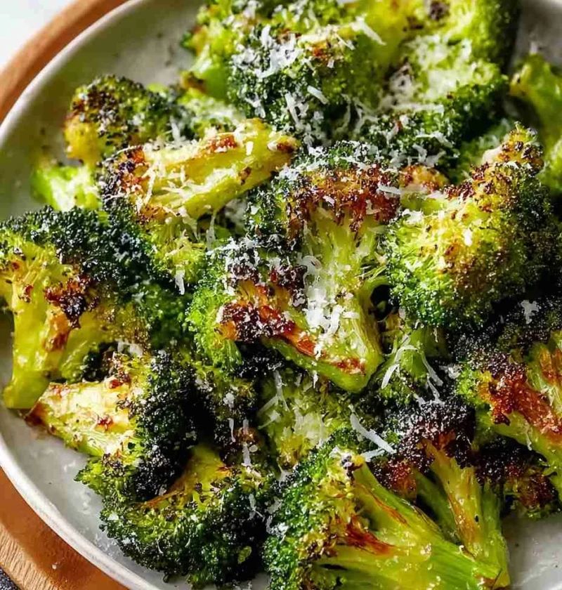 Air Fryer Broccoli With Garlic Parmesan Recipe Best Air Fryer Broccoli Parmesan Garlic Crispy Garlic Parmesan Broccoli Air...