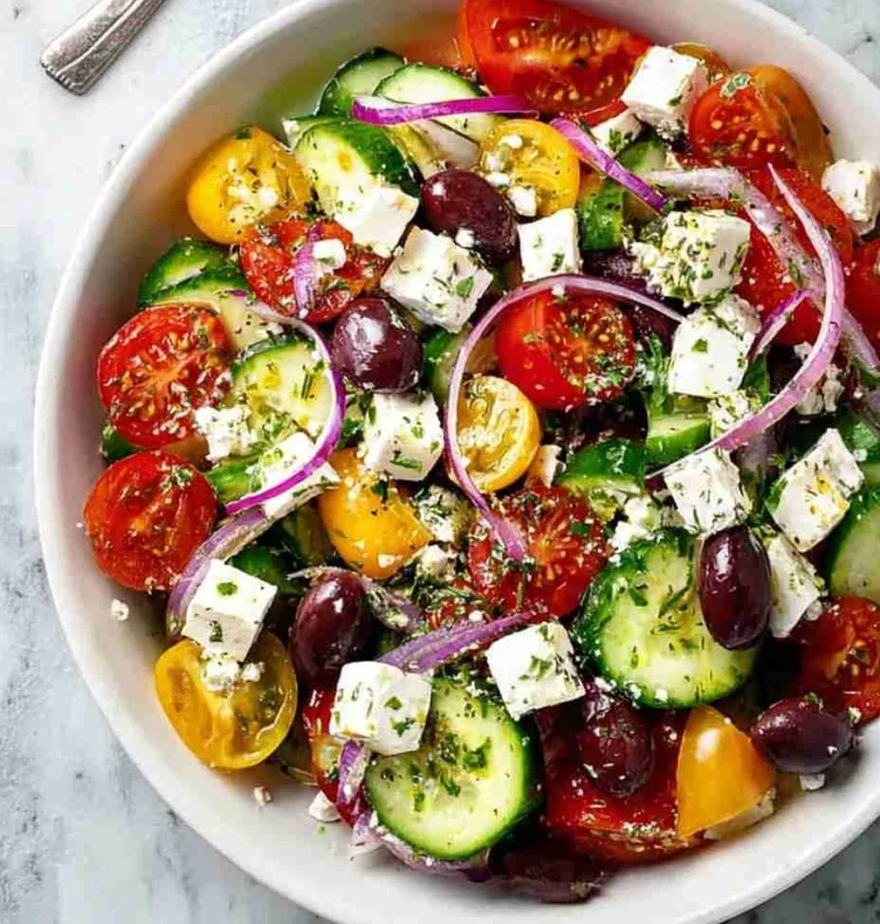 Best Authentic Greek Salad Recipe Traditional Greek Village Salad Ingredients How To Make Greek Salad Like In Greece Greek...